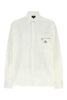 Fendi | Fendi Zip-Pocket Logo Printed Shirt