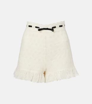 Valentino | Floral ruffled cotton shorts