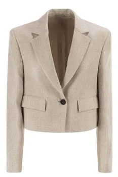 Brunello Cucinelli | Brunello Cucinelli Chevron Cropped Blazer