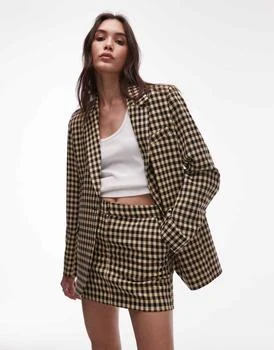 Topshop Topshop bold check pelmet skirt in buttermilk