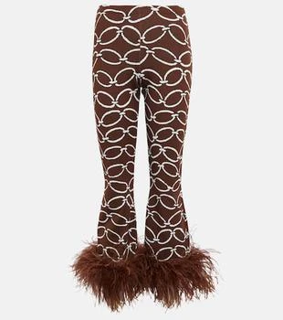 Valentino | Feather-trimmed printed pants