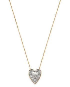 Bloomingdale's | Pavé Diamond Heart Pendant Necklace in 14K Yellow Gold, 0.50 tcw