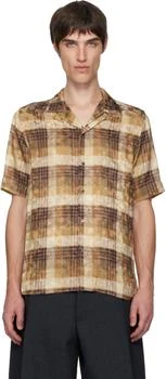 Dries Van Noten | Off-White 
Tan Boxy Viscose Shirt