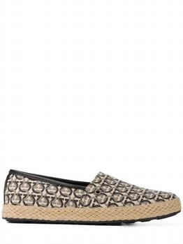 Salvatore Ferragamo | Men's Ganicini Print Loafers In Beige/black