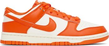 White & Orange Dunk Low Retro Sneakers
