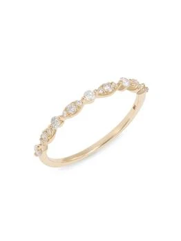 Saks Fifth Avenue | 14K Yellow Gold & 0.24 TCW Diamond Studded Ring