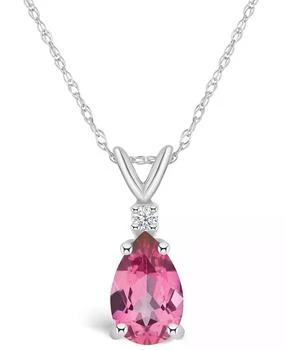 Macy's | Pink Topaz (1 ct. t.w.) and Diamond Accent Pendant Necklace in 14K White Gold or 14K Yellow Gold