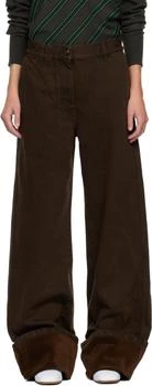 Dries Van Noten | Brown Velvet Cuff Jeans