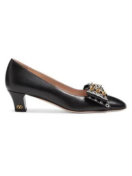 Valentino | Bowow 45MM Pumps in Kidskin with Studs