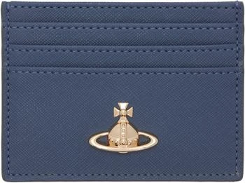 Navy Orb Flat Card Holder