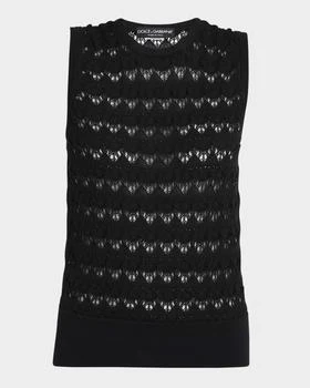 Dolce 
Gabbana | Chevron Open Lace Knit Tank Top