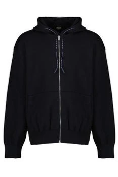 Fendi | Fendi Long Sleeved Zip-Up Drawstring Hoodie