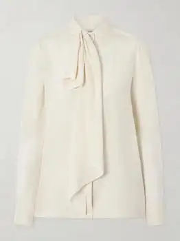 Givenchy | Pussy-bow Draped Silk Blouse - Off-white