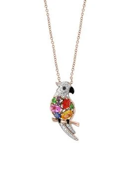 Effy | 14K Rose Gold, Diamond, Sapphire, Emerald, Citrine
Black Onyx Parrot Pendant Necklace