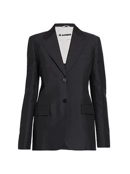 Jil Sander | Gabardine Silk-Blend Tailored Blazer