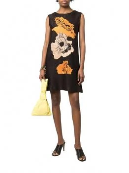 Salvatore Ferragamo | Women's Embroidered-Floral Detail Dress In Brown