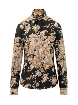 Dolce & Gabbana | Dolce & Gabbana Rose-Printed Charmeuse Shirt