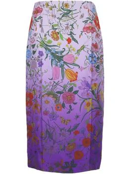 Gucci | Gucci Floral Print Gradient Skirt