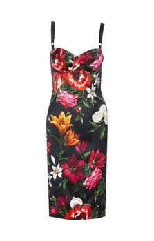 Dolce & Gabbana | Dolce & Gabbana Floral Printed Sleeveless Midi Dress