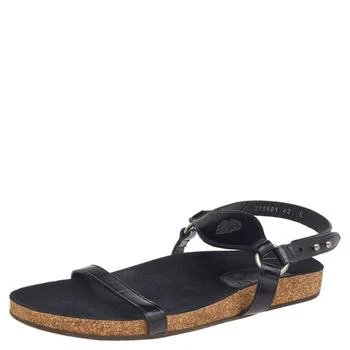 Gucci | Gucci Black Leather Hysteria Flat Sandals Size 42