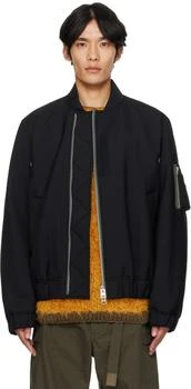 Sacai | Black Suiting Blouson Bomber Jacket