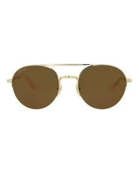 Gucci Round-Frame Metal Sunglasses