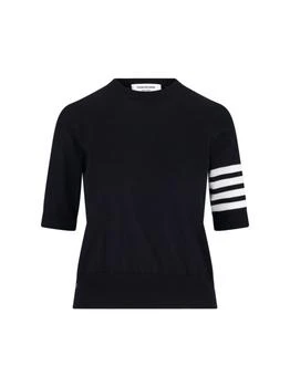 Thom Browne | Thom Browne 4 Bar Sheer Sleeved Fine-Knitted T-Shirt