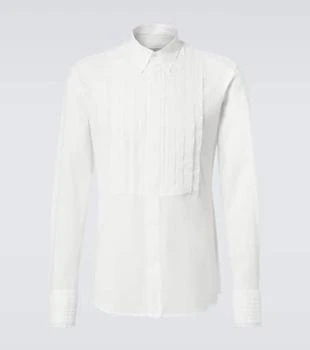 Valentino | Lace-trimmed cotton muslin tuxedo shirt