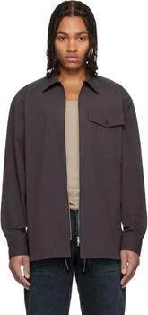 Dries Van Noten | Brown Cotton Zipped Shirt