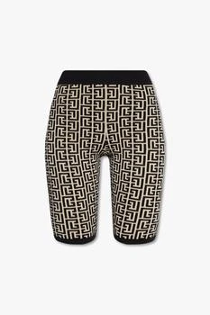 Balmain | Balmain Monogram-Print Knitted Skinny Shorts