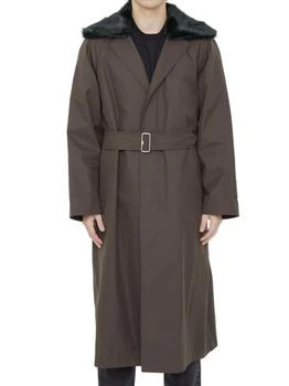 Burberry | Burberry Shearling Belted-Waist Long Sleeved Trench Coat