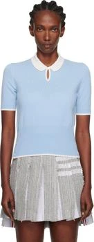 Thom Browne | Blue Jersey Stitch Cashmere Polo