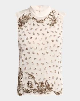 Dries Van Noten | Sheer Sleeveless Embellished Top