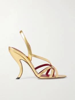 Valentino | Fetishique 105 Metallic Leather Slingback Sandals  - IT37