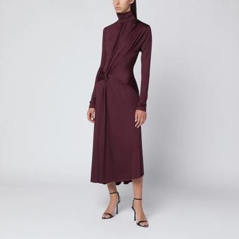 Midi dress in Bordeaux with knotted interlace