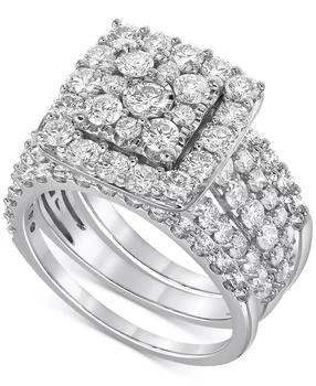 Macy
s | Diamond Halo Three Piece Bridal Set (3 ct. t.w.) in 14k White Gold