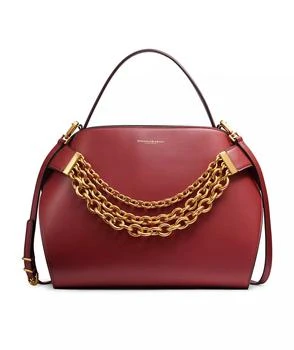 Plandome Chain Top Handle Leather Satchel