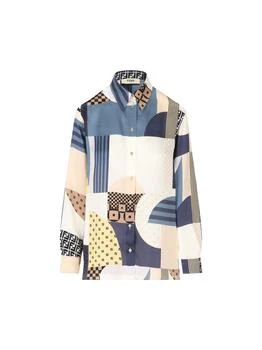 Fendi | Fendi Patchwork Printed Long Sleeved Shirt