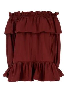 Yves Saint Laurent | Saint Laurent Ruffled Off-Shoulder Dress