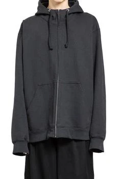 MAISON MARGIELA | Maison Margiela Logo Embroidered Zip-Up Hoodie