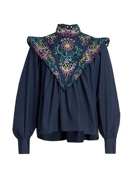 Chloé | Embroidered Bib Blouse
