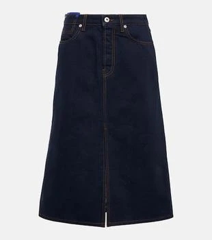 Burberry | High-rise denim midi skirt