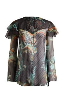 ETRO | Etro Ruffled Silk Top - Moda Operandi
