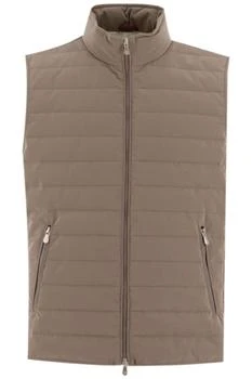 Brunello Cucinelli | Brunello Cucinelli Bonded Zip-Up Padded Vest