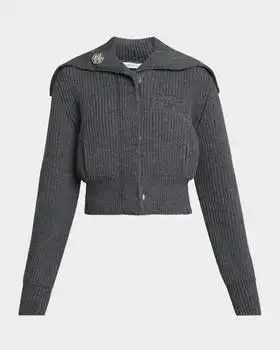 Givenchy | Ribbed Oversized Collar Cardigan