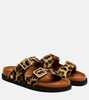 Arizona leopard-print calf hair slides