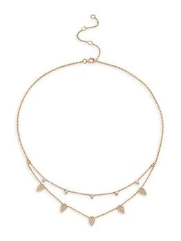 Saks Fifth Avenue | 14K Rose Gold & 0.50 TCW Diamond Layered Necklace/18"