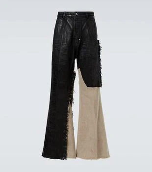 Rick Owens | Joris coated distressed wide-leg jeans
