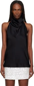 Stella McCartney | Black Satin Halterneck Top