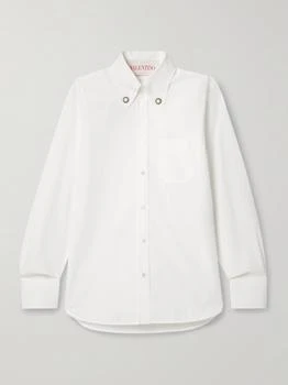 Valentino | Embellished Cotton-poplin Shirt  - IT36